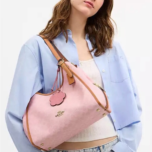 NWT 2026 Coach Powder Pink Erin Shoulder Bag w/Charms CEL13 SAMEDAY SHIP - Picture 2 of 3